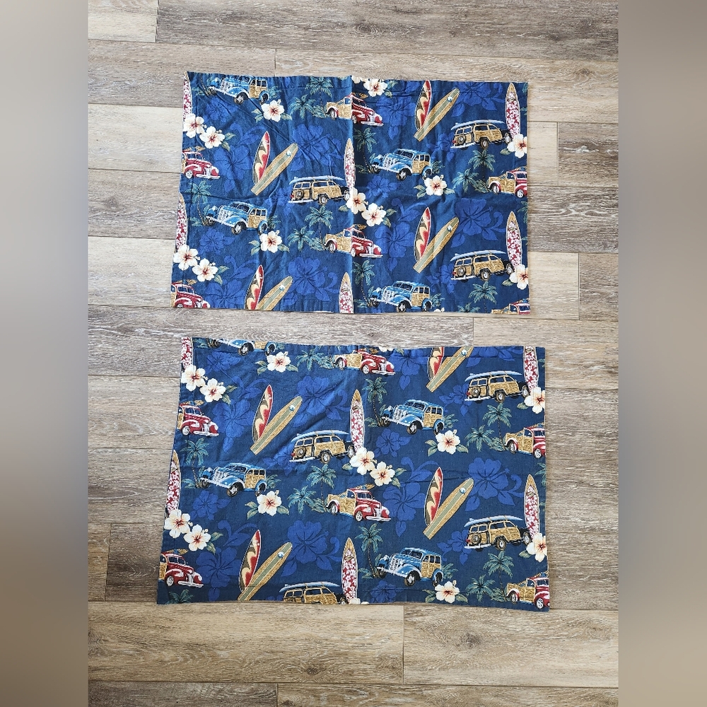 Dean Miller Surf Bedding Multicolored Tropical Beach Hawaiian Pillowcases
